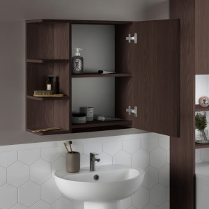 Дзеркало з поличками для ванної кімнати F-23 794х212х640 мм Венге Магія