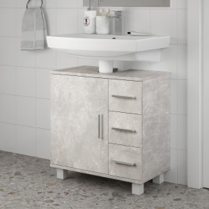 Тумба під умивальник на 3 шухляди та з дверцятами F-52 600х330х608 мм Бетон