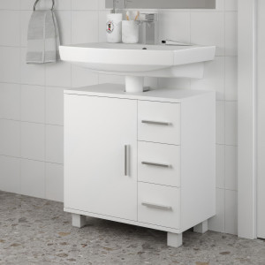 Тумба під умивальник на 3 шухляди та з дверцятами F-52 600х330х608 мм Білий