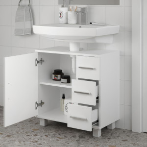 Тумба під умивальник на 3 шухляди та з дверцятами F-52 600х330х608 мм Білий