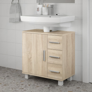 Тумба під умивальник на 3 шухляди та з дверцятами F-52 600х330х608 мм Дуб Сонома