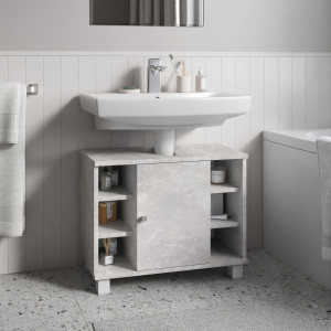 Тумба під умивальник з дверцятами та полицями F-7 600х320х500 мм Бетон