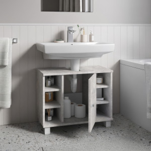 Тумба під умивальник з дверцятами та полицями F-7 600х320х500 мм Бетон