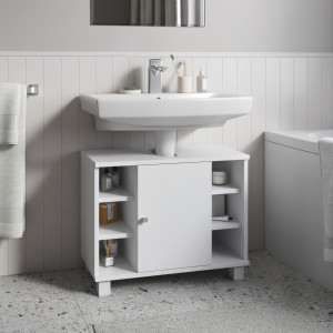 Тумба під умивальник з дверцятами та полицями F-7 600х320х500 мм Білий