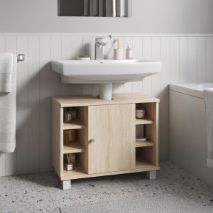 Тумба під умивальник з дверцятами та полицями F-7 600х320х500 мм Дуб Сонома