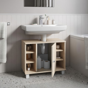 Тумба під умивальник з дверцятами та полицями F-7 600х320х500 мм Дуб Сонома