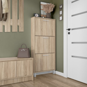 Тумба для взуття на 3 шухляди F-160 590х160х1350 мм Дуб Сонома Тумба для взуття на 3 шухляди F-160 590х160х1350 мм Дуб Сонома