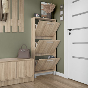 Тумба для взуття на 3 шухляди F-160 590х160х1350 мм Дуб Сонома Тумба для взуття на 3 шухляди F-160 590х160х1350 мм Дуб Сонома