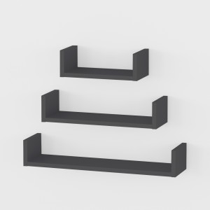 Комплект полиць настінних GT-37 600х150х100 мм Антрацит