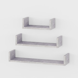 Комплект полиць настінних GT-37 600х150х100 мм Бетон Комплект полиць настінних GT-37 600х150х100 мм Бетон