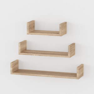 Комплект полиць настінних GT-37 600х150х100 мм Дуб Сонома Комплект полиць настінних GT-37 600х150х100 мм Дуб Сонома