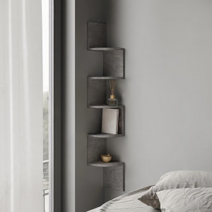 Полиця кутова навісна Lilly 200x200x1280 мм Бетон