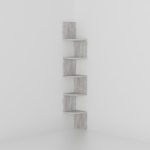 Полиця кутова навісна Lilly 200x200x1280 мм Бетон