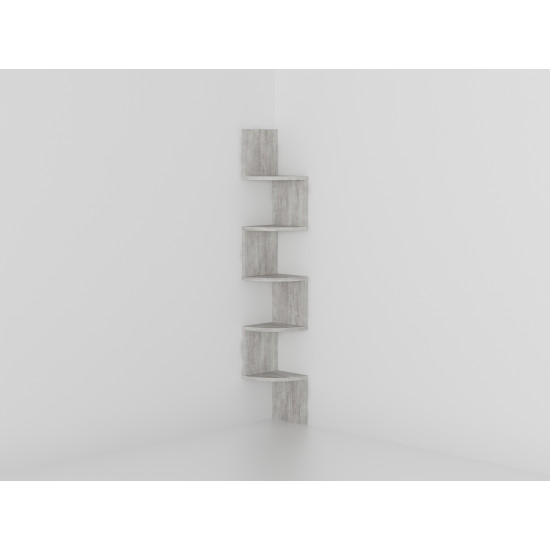 Полиця кутова навісна Lilly 200x200x1280 мм Бетон  фото № 2