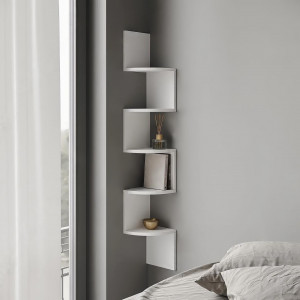 Полиця кутова навісна Lilly 200x200x1280 мм Білий