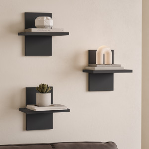 Комплект полиць настінних NP-11 250х178х250 мм Антрацит Комплект полиць настінних NP-11 250х178х250 мм Антрацит