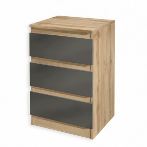 Тумба приліжкова на 3 шухляди FT-216 400x398x758 мм Дуб Аппалачі/Антрацит 