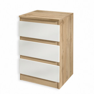 Тумба приліжкова на 3 шухляди FT-216 400x398x758 мм Дуб Аппалачі/Білий