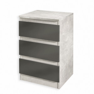 Тумба приліжкова на 3 шухляди FT-216 400x398x758 мм Бетон/Антрацит 