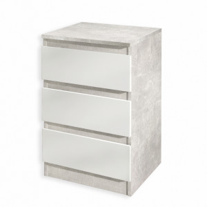 Тумба приліжкова на 3 шухляди FT-216 400x398x758 мм Бетон/Білий
