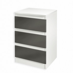 Тумба приліжкова на 3 шухляди FT-216 400x398x758 мм Білий/Антрацит