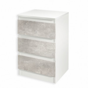 Тумба приліжкова на 3 шухляди FT-216 400x398x758 мм Білий/Бетон