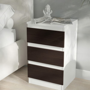 Тумба приліжкова на 3 шухляди FT-216 400x398x758 мм Білий/Венге Магія