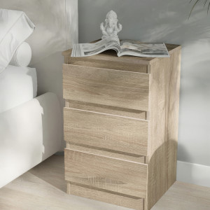 Тумба приліжкова на 3 шухляди FT-216 400x398x758 мм Дуб Сонома