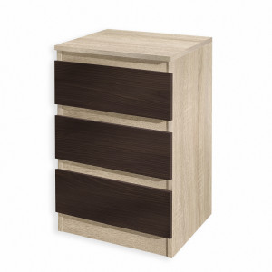 Тумба приліжкова на 3 шухляди FT-216 400x398x758 мм Дуб Сонома/Венге Магія
