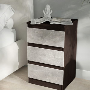 Тумба приліжкова на 3 шухляди FT-216 400x398x758 мм Венге Магія/Бетон