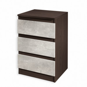 Тумба приліжкова на 3 шухляди FT-216 400x398x758 мм Венге Магія/Бетон