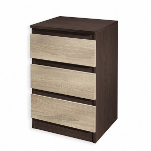 Тумба приліжкова на 3 шухляди FT-216 400x398x758 мм Венге Магія/Дуб Сонома
