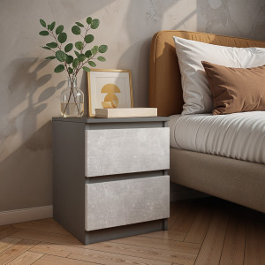 Тумба приліжкова FT-225 400х400х530 мм Антрацит/Бетон Тумба приліжкова FT-225 400х400х530 мм Антрацит/Бетон