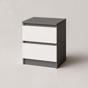 Тумба приліжкова FT-225 400х400х530 мм Антрацит/Білий Тумба приліжкова FT-225 400х400х530 мм Антрацит/Білий