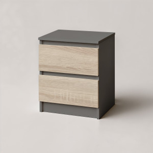 Тумба приліжкова FT-225 400х400х530 мм Антрацит/Дуб Сонома