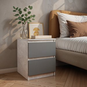 Тумба приліжкова FT-225 400х400х530 мм Бетон/Антрацит