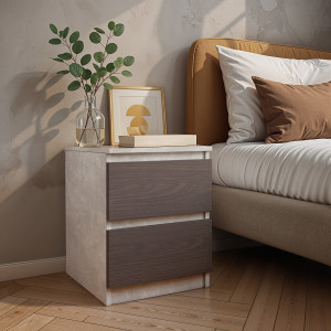 Тумба приліжкова FT-225 400х400х530 мм Бетон/Венге Магія