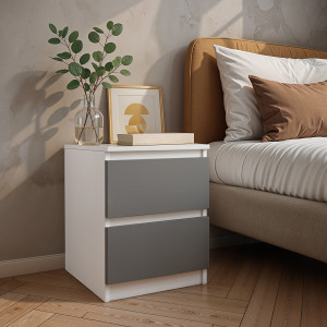 Тумба приліжкова FT-225 400х400х530 мм Білий/Антрацит