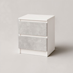 Тумба приліжкова FT-225 400х400х530 мм Білий/Бетон