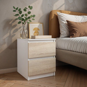 Тумба приліжкова FT-225 400х400х530 мм Білий/Дуб Cонома