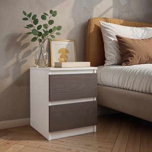 Тумба приліжкова FT-225 400х400х530 мм Білий/Венге Магія