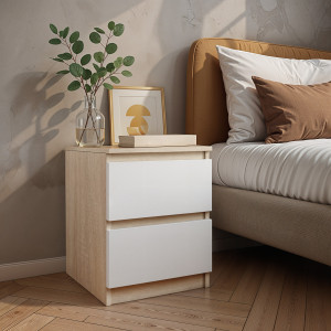 Тумба приліжкова FT-225 400х400х530 мм Дуб Сонома/Білий