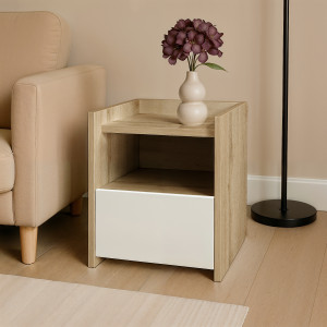 Тумба приліжкова Nika 364х368х390 мм Дуб Аппалачі/Білий