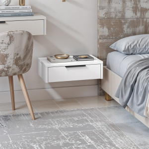 Тумба приліжкова з дотягом підвісна Rona 500x420x150 мм Білий