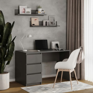 Комп'ютерний стіл на 3 шухляди без ручок FT-224 Left 1200х600х750 мм Антрацит 