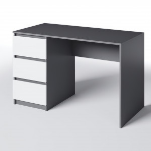 Комп'ютерний стіл на 3 шухляди без ручок FT-224 Left 1200х600х750 мм Антрацит/Білий
