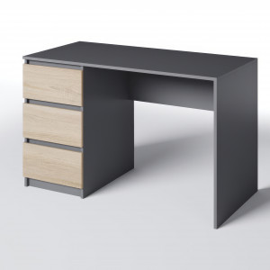 Комп'ютерний стіл на 3 шухляди без ручок FT-224 Left 1200х600х750 мм Антрацит/Дуб Сонома