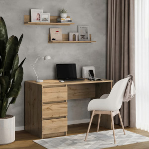 Комп'ютерний стіл на 3 шухляди без ручок FT-224 Left 1200х600х750 мм Дуб Аппалачі