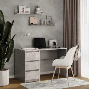 Комп'ютерний стіл на 3 шухляди без ручок FT-224 Left 1200х600х750 мм Бетон