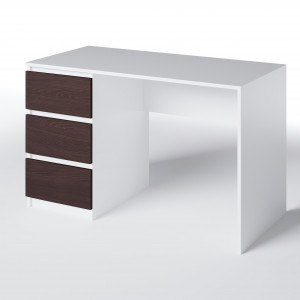 Комп'ютерний стіл на 3 шухляди без ручок FT-224 Left 1200х600х750 мм Білий/Венге Магія